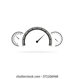 Speedometer flat vector icon. Tachometer illustration.