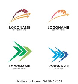 speedometer forward icon logo set