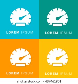 Speedometer Four Color Material Designed Icon / Logo