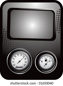 speedometer and gas gauge on template banner