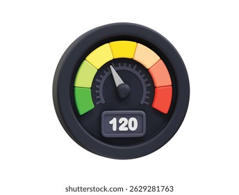 Speedometer Gauge icon illustration 3d render