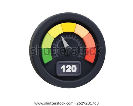 Speedometer Gauge icon illustration 3d render