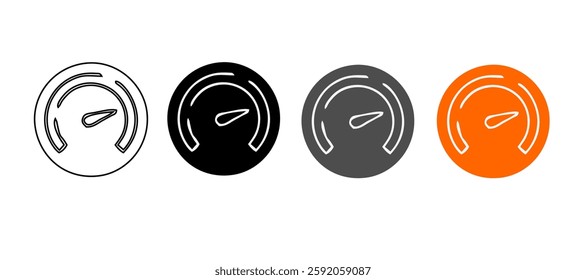 Speedometer or gauge icons set isolated on white background. Infographic and car instrument design elements.