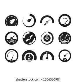 iconos de indicador y de velocidad conjunto de ilustración vectorial  