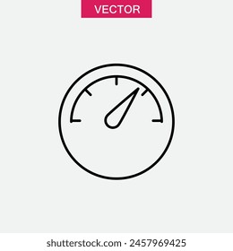 Speedometer, Gauge line icon,vector flat simple illustration for web and app..eps