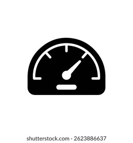 Speedometer Gauge Meter Icon Black Flat