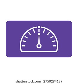 Speedometer gauge on purple background with white lines and markings
