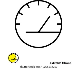 Icono de contorno del vector del indicador de velocidad