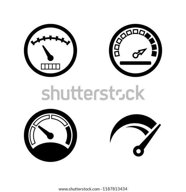 Speedometer Gauges Simple Related Vector Icons Stock Vector (Royalty ...