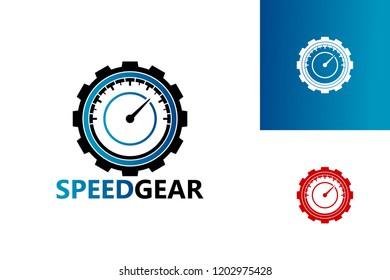 Speedometer Gear Logo Template Design Vector, Emblem, Design Concept, Creative Symbol, Icon