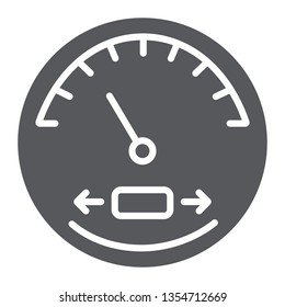 Speedometer glyph icon, automobile and panel, tachometer sign, vector graphics, a solid pattern on a white background, eps 10.