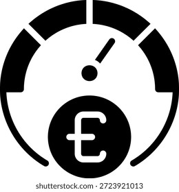 speedometer glyph icon illustration vector
