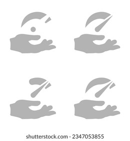 speedometer hand icon on a white background, vector illustration