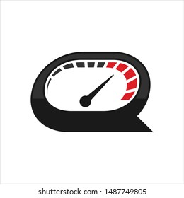 Speedometer icon. Auto speed Symbol. Vector logo.