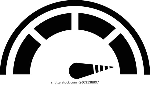 Speedometer icon, black design in trendy style. logo isolated on white background

