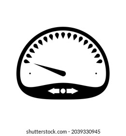 Das Tachometersymbol ist schwarz und hat eine ovale Form auf weißem Hintergrund. Ein Vektorbild.