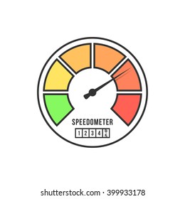 speedometer icon from black line. concept of automobile limit, round indicate, graph, km, slow upload, gasoline, diagram. flat style trend modern logo design vector illustration on white background
