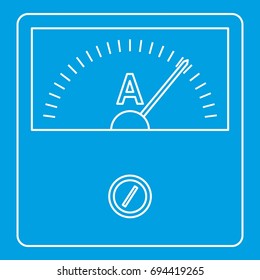 Speedometer icon blue outline style isolated vector illustration. Thin line sign