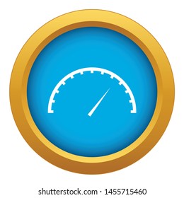 Speedometer icon blue vector isolated on white background for any design