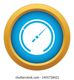 Speedometer icon blue vector isolated on white background for any design