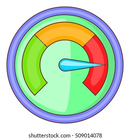 Speedometer icon. Cartoon illustration of speedometer vector icon for web design