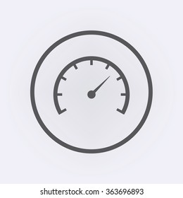 Speedometer Icon in circle . Vector illustration