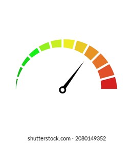 Speedometer icon. Colorful Info-graphic.  Heating, temperature scale icon.