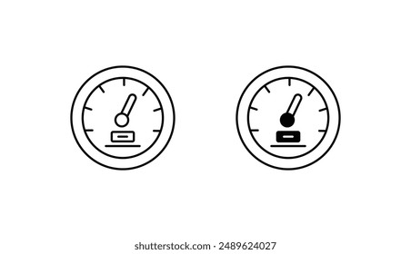 Diseño del icono del velocímetro con el fondo blanco