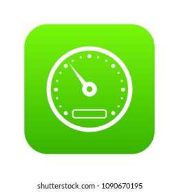 Speedometer icon digital green for any design isolated on white vector illustration