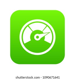 Speedometer icon digital green for any design isolated on white vector illustration