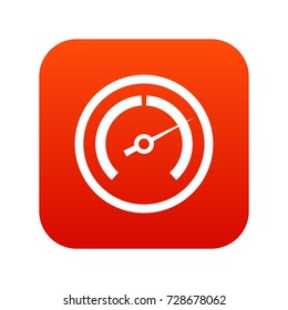 Speedometer icon digital red for any design isolated on white vector illustration
