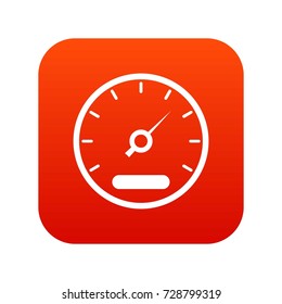 Speedometer icon digital red for any design isolated on white vector illustration