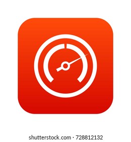 Speedometer icon digital red for any design isolated on white vector illustration