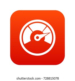 Speedometer icon digital red for any design isolated on white vector illustration