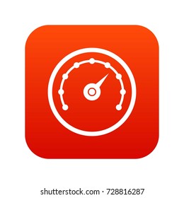 Speedometer icon digital red for any design isolated on white vector illustration