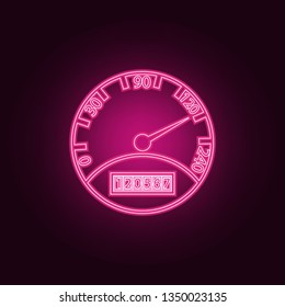 speedometer icon. Elements of measuring elements in neon style icons. Simple icon for websites, web design, mobile app, info graphics