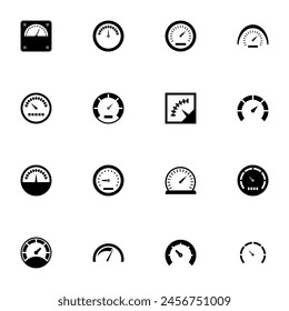 Speedometer icon - Expand to any size - Change to any colour. Perfect Flat Vector Contains such Icons as odometer, scale, pressure, speed gauge, power measurement, tachometer, indicator, tachograph