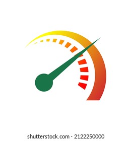 Speedometer Icon Fast Upload Download Rating. Quick Level Tachometer Accelerate.