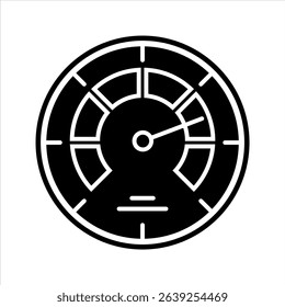 Speedometer icon. Filled style. Vector.