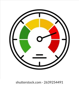 Speedometer icon. Flat color style.