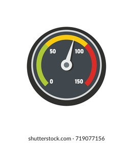 Speedometer icon. Flat illustration of Speedometer vector icon for web isolated on white background