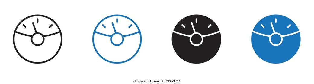 Speedometer icon Flat line symbol