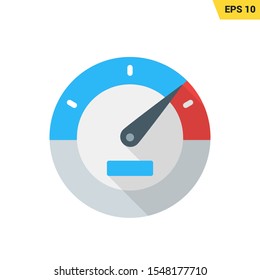 speedometer icon in flat style with coloful
