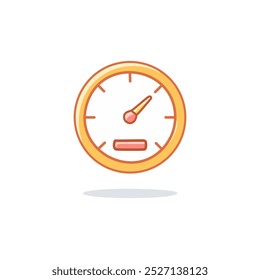 Speedometer icon in flat style. Dashboard color symbol vector illustration.