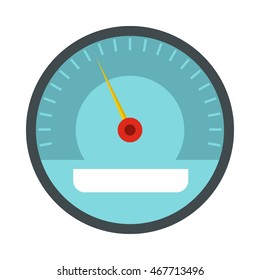Speedometer icon in flat style on a white background