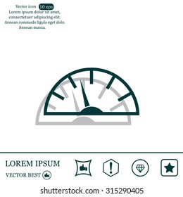 Speedometer icon or gauge with arrow