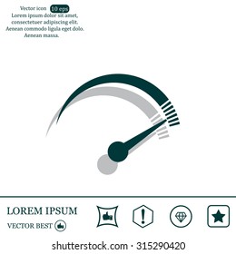 Speedometer icon or gauge with arrow