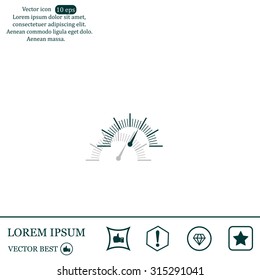 Speedometer icon or gauge with arrow