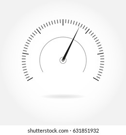 Speedometer icon. Gauge, measure or meter sign for speed test, download, loading interface. Infographics design element. Vector illustration.