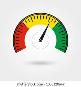 Speedometer icon. Gauge and rpm meter logo. Vector illustration.